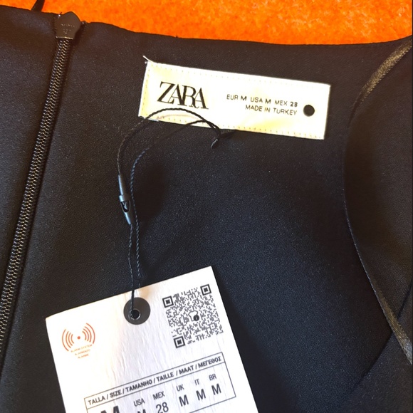 Zara black short sleeve mini dress made in Europe NWT - Picture 5 of 16
